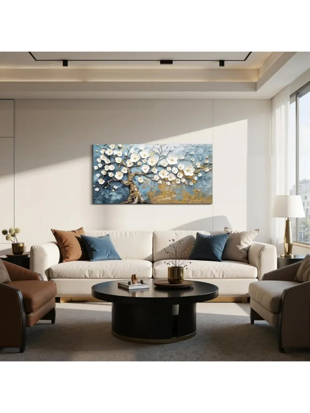 Large Tree of Life Wall Art - Modern Abstract Canvas Print, Floral Decor 20